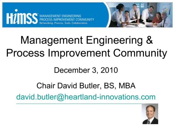 Management Engineering Process Improvement Community
