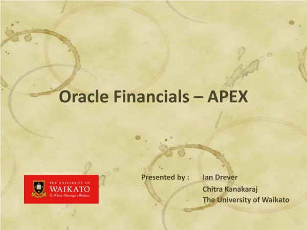 Oracle Financials – APEX