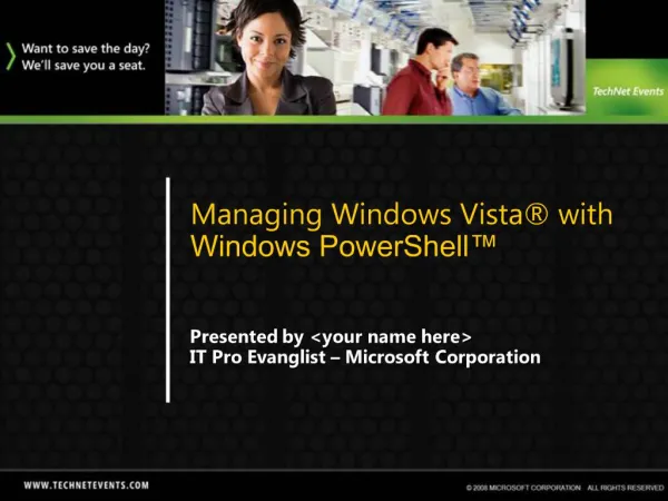 Managing Windows Vista with Windows PowerShell