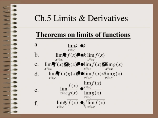 Ch.5 Limits &amp; Derivatives