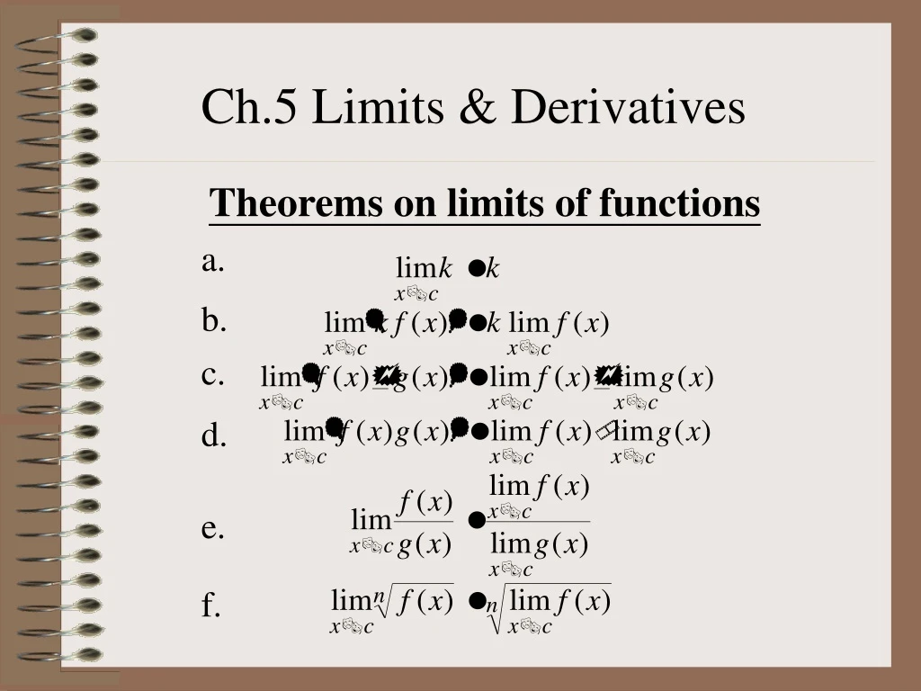 ch 5 limits derivatives