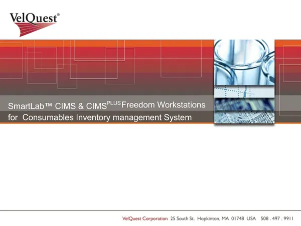 SmartLab CIMS CIMSPLUS Freedom Workstations for Consumables Inventory management System