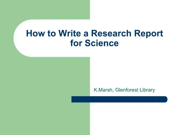 How to Write a Research Report for Science