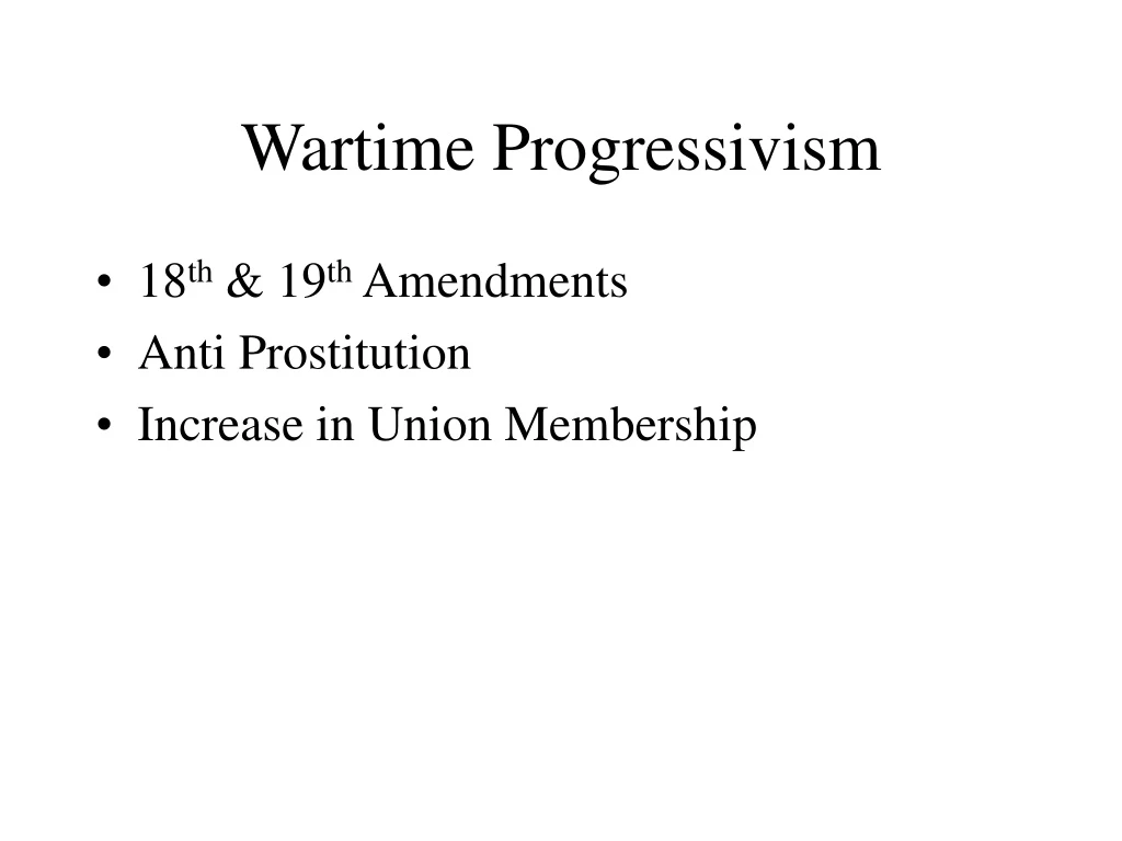 wartime progressivism