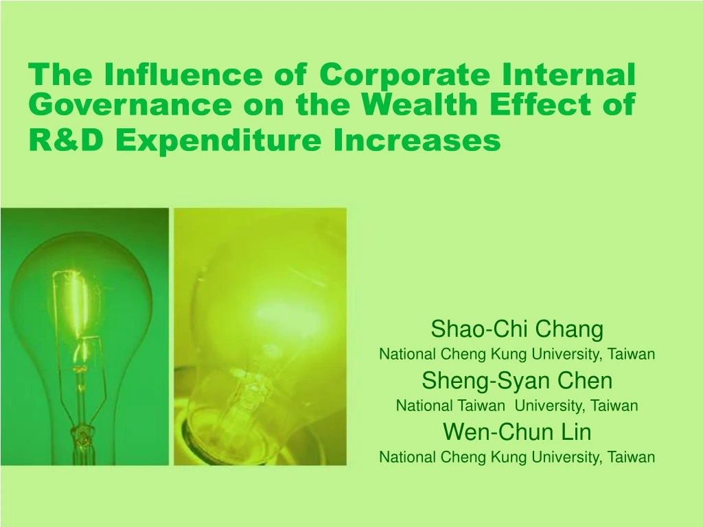 the influence of corporate internal governance on the wealth effect of r d expenditure increases