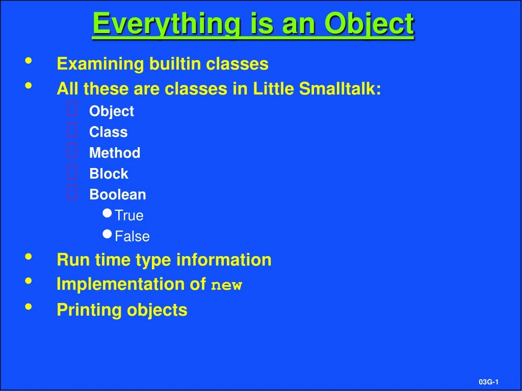 everything is an object