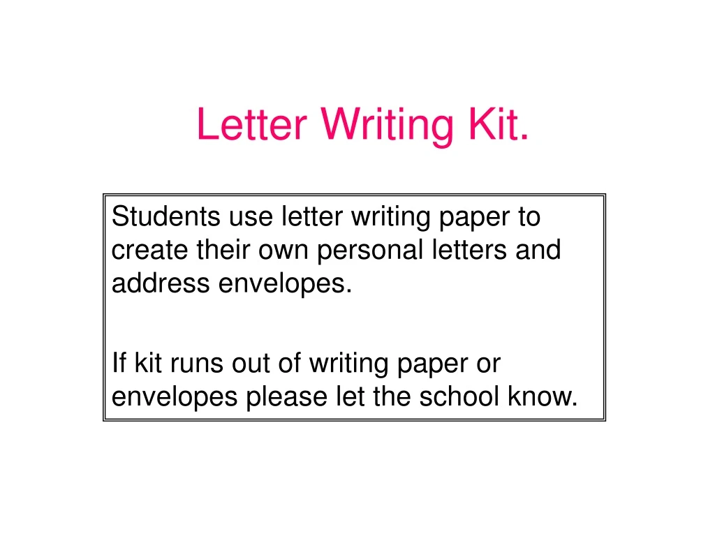 letter writing kit