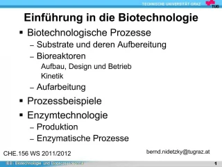 Einf hrung in die Biotechnologie - slide 1