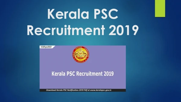 Kerala PSC Recruitment 2019 For 187 Assistant & Other Vacancies