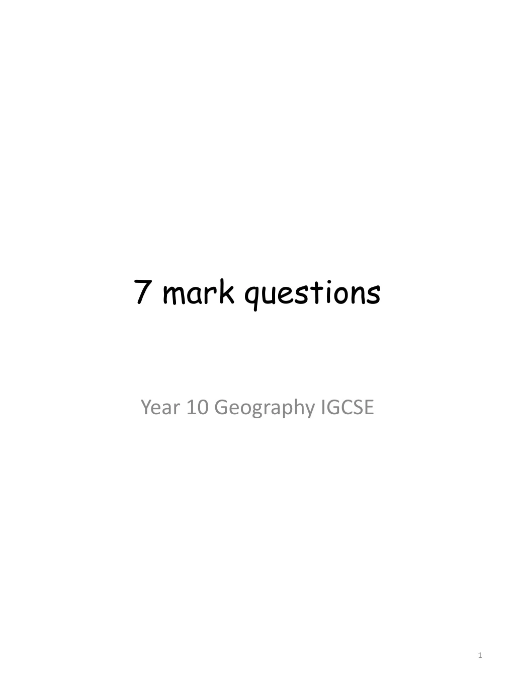 7 mark questions