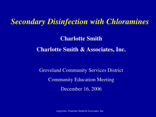 Secondary Disinfection with Chloramines