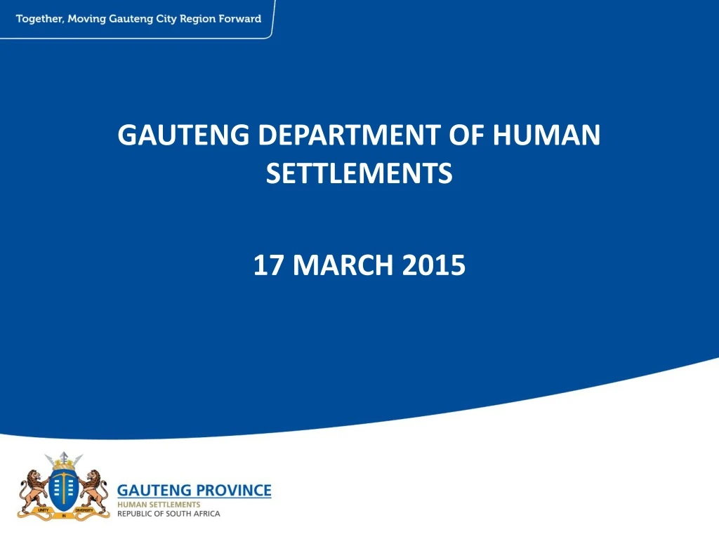 gauteng department of human settlements