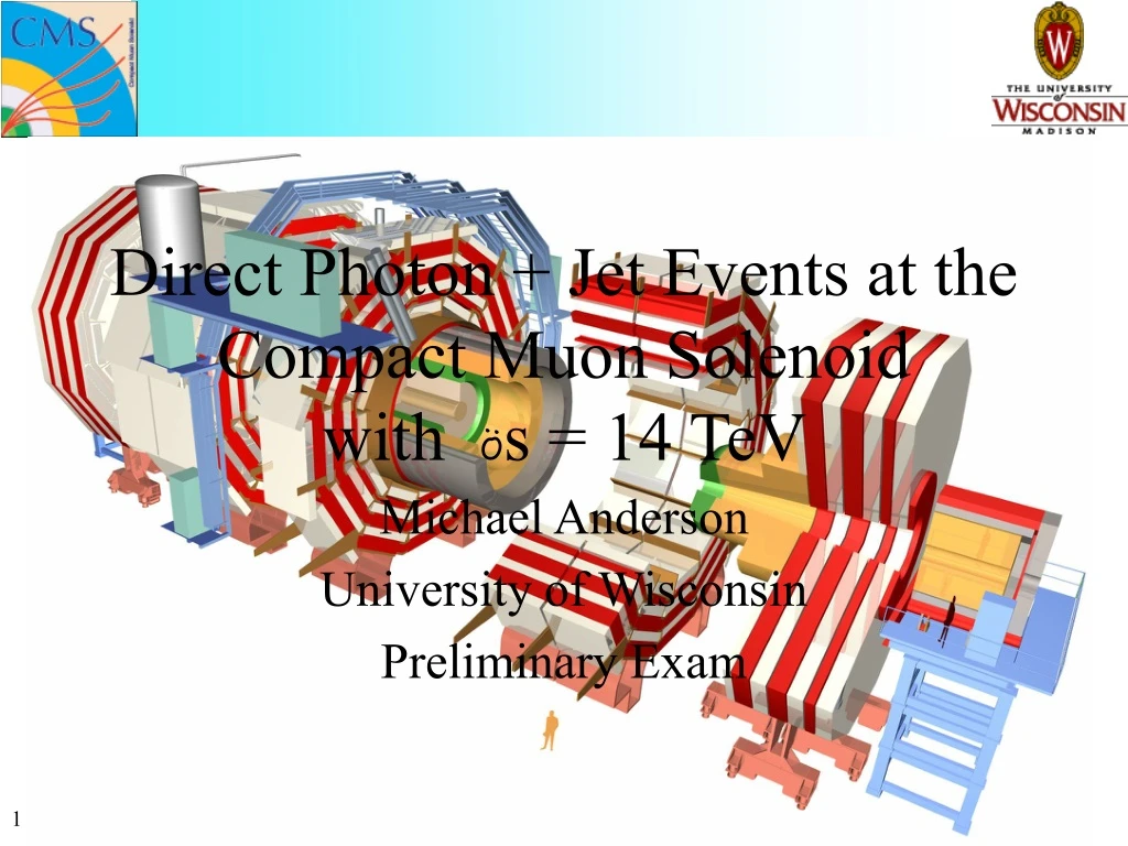 direct photon jet events at the compact muon solenoid with s 14 tev