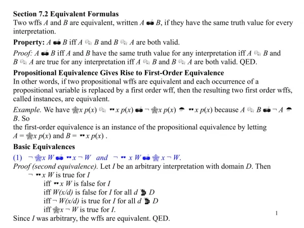 Section 7.2 Equivalent Formulas