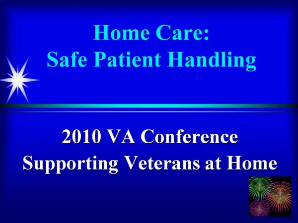 Home Care: Safe Patient Handling