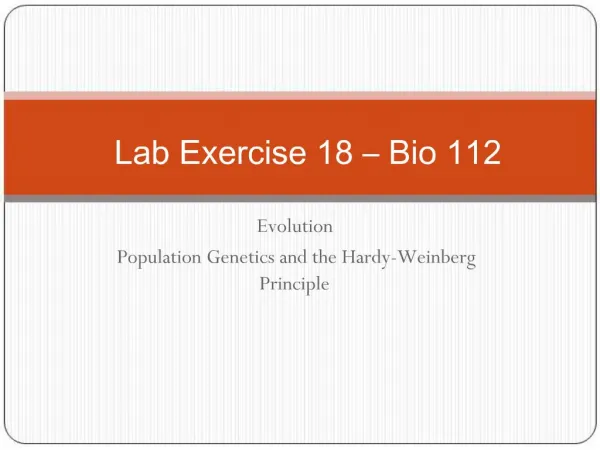 Lab Exercise 18 Bio 112
