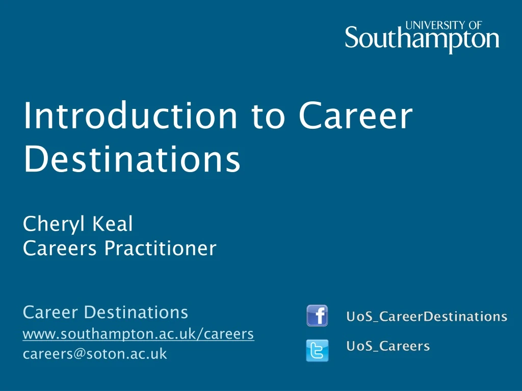 introduction to career destinations cheryl keal careers practitioner