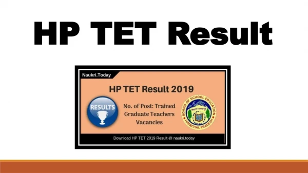 HP TET Result 2019 TET TGT, JBT, Shastri, Arts Cut Off, Merit List
