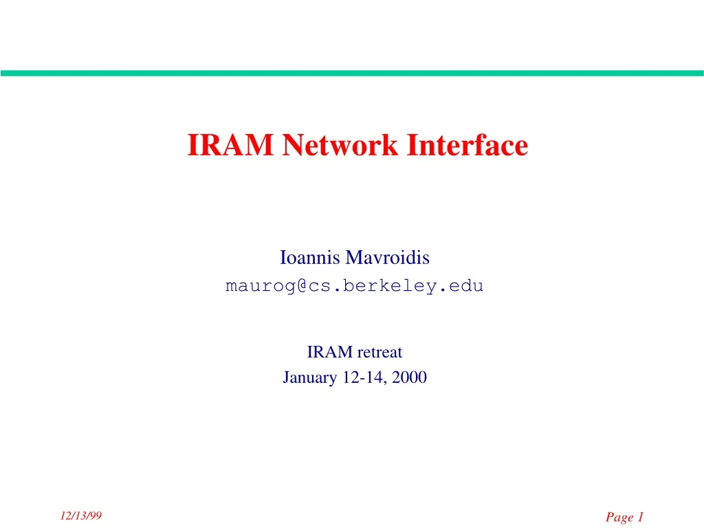 iram network interface