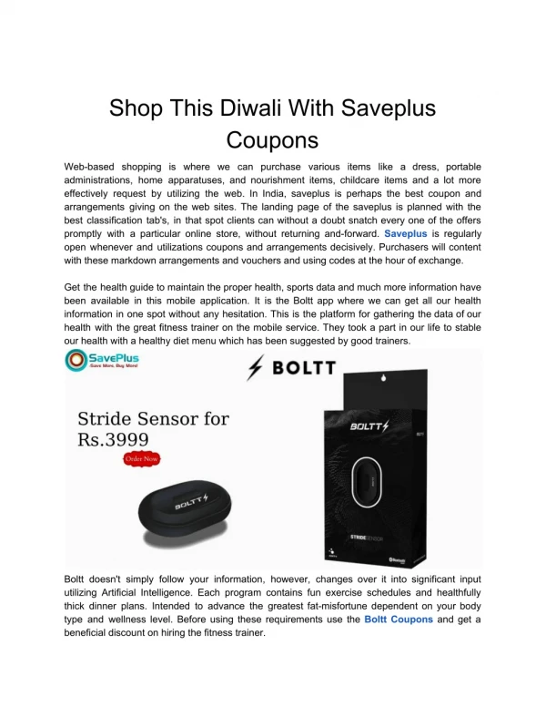 Shop This Diwali With Saveplus Coupons