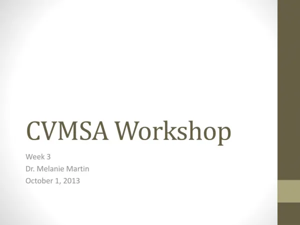 CVMSA Workshop