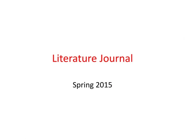 Literature Journal
