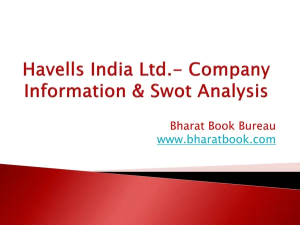 Havells India Ltd.- Company Information & Swot Analysis