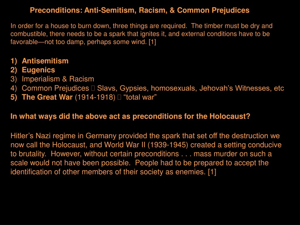 preconditions anti semitism racism common