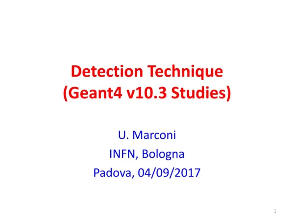 Detection Technique (Geant4 v10.3 Studies)