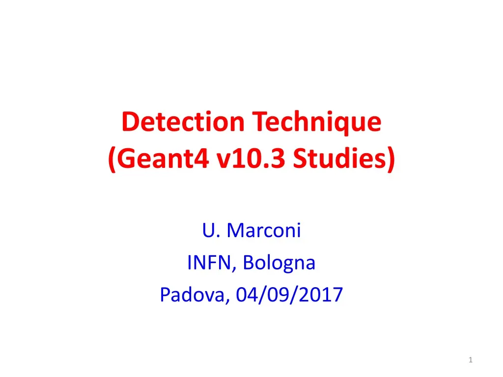 detection technique geant4 v10 3 studies