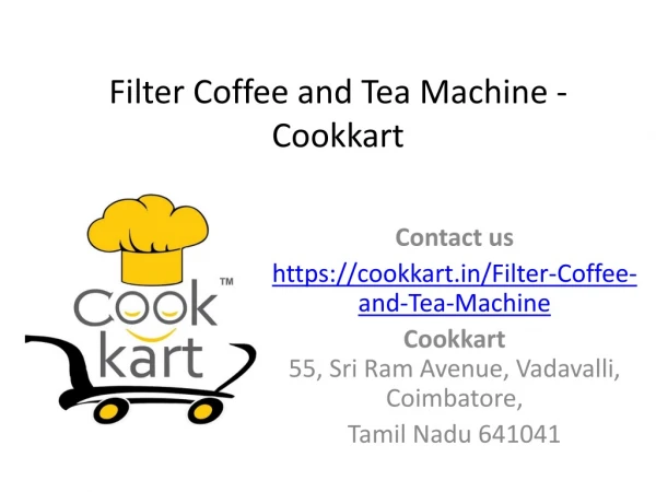 Buy Filter Coffee Team Machine at Cookkart