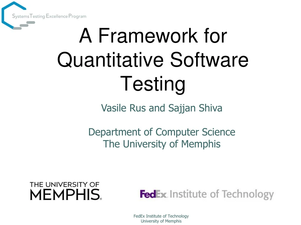 a framework for quantitative software testing