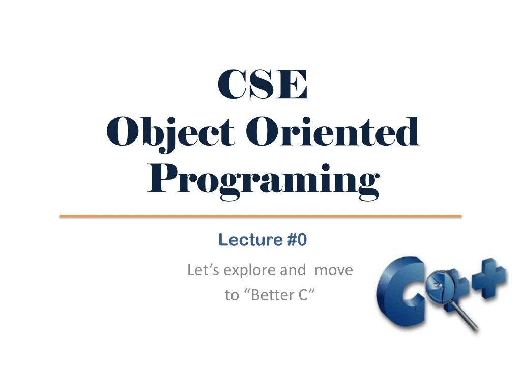 cse object oriented programing