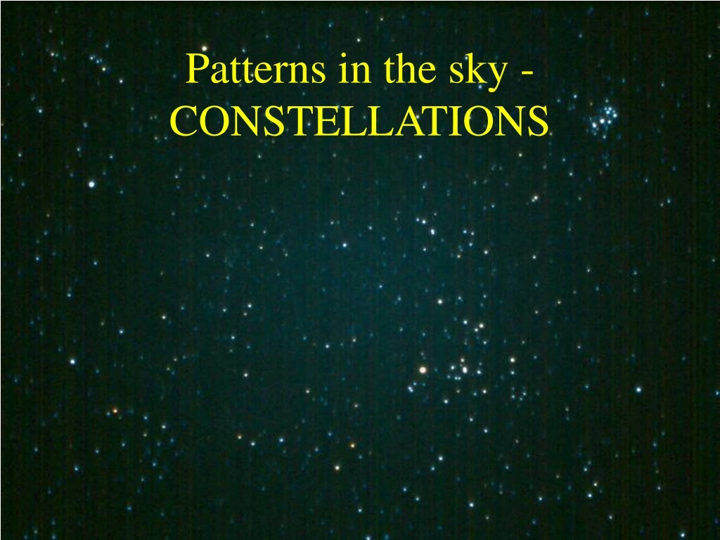 patterns in the sky constellations