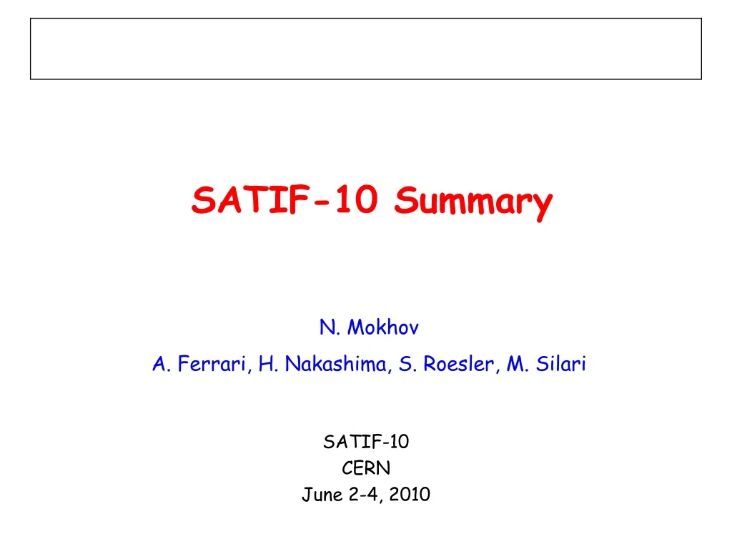 satif 10 summary