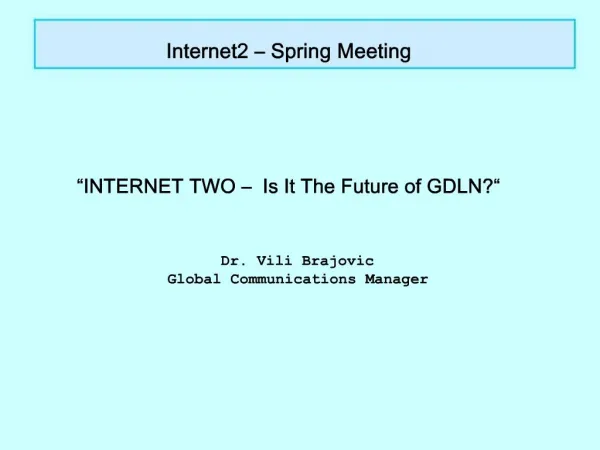 Internet2 Spring Meeting