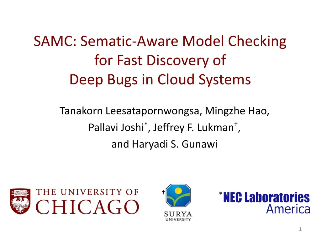 samc sematic aware model checking for fast discovery of deep bugs in cloud systems