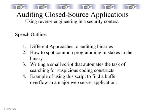 Auditing Closed-Source Applications