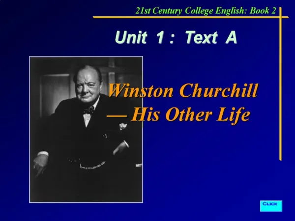 Winston Churchill His Other Life