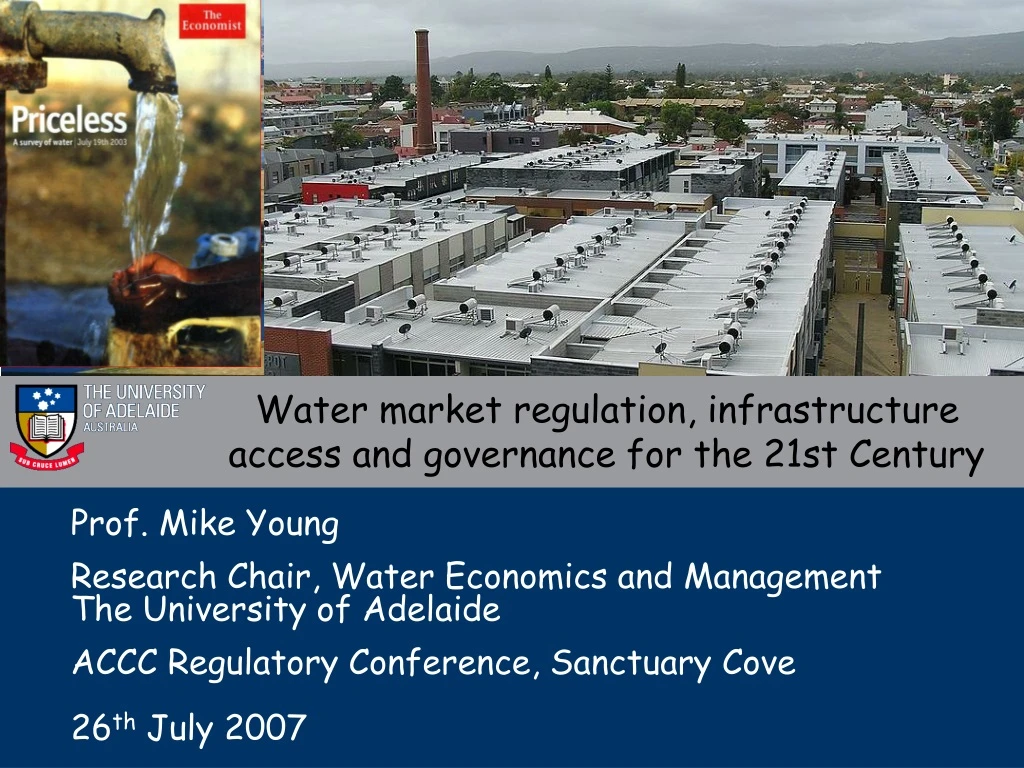 water market regulation infrastructure access and governance for the 21st century