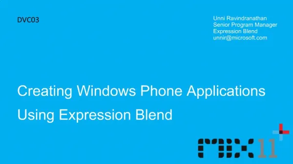 Creating Windows Phone Applications Using Expression Blend