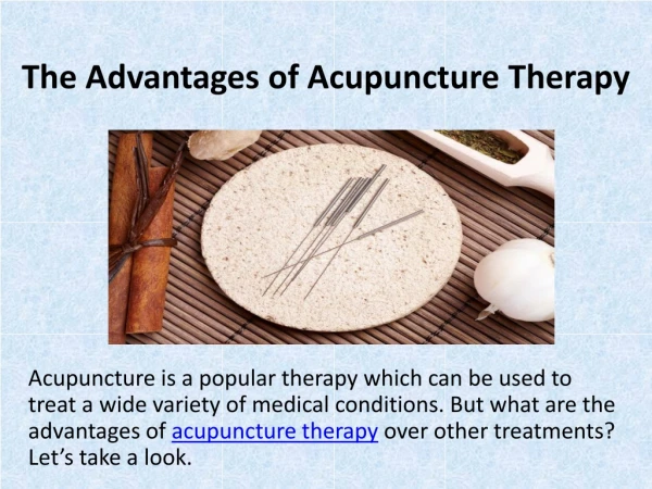 Advantages of Acupuncture Therapy