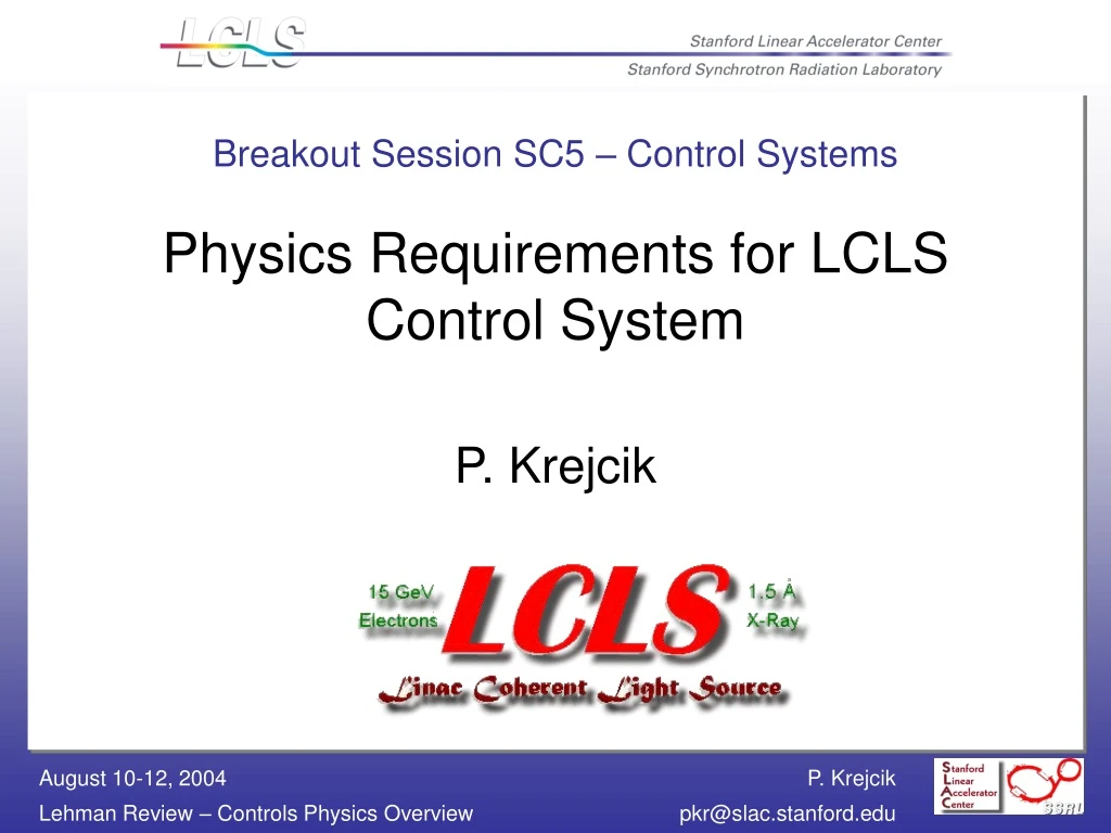 breakout session sc5 control systems