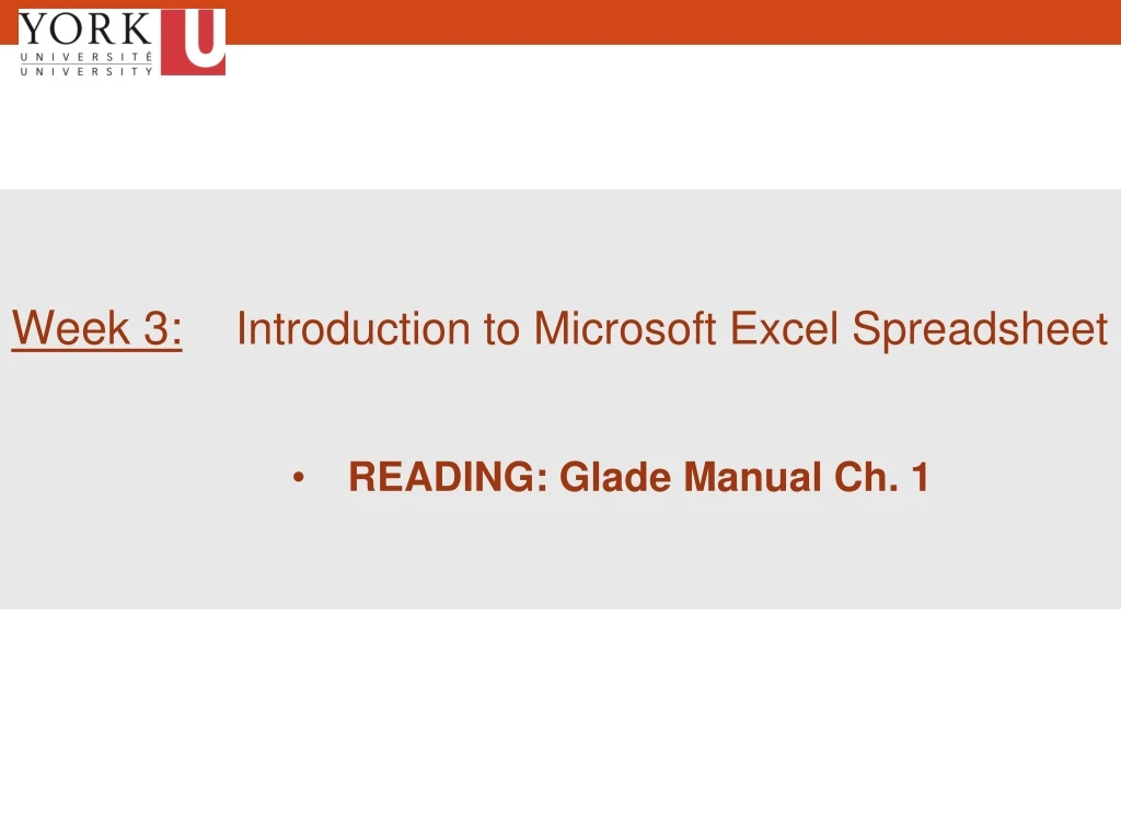 week 3 introduction to microsoft excel