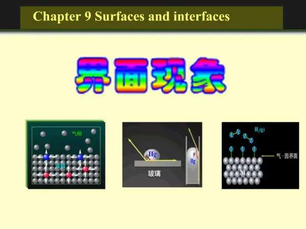 Chapter 9 Surfaces and interfaces