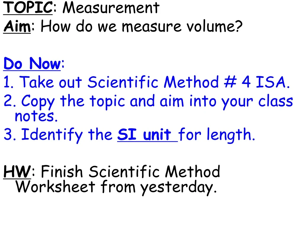 topic measurement aim how do we measure volume