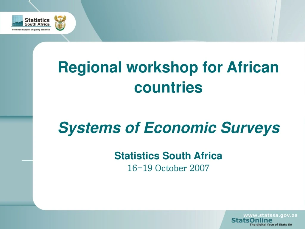 regional workshop for african countries systems