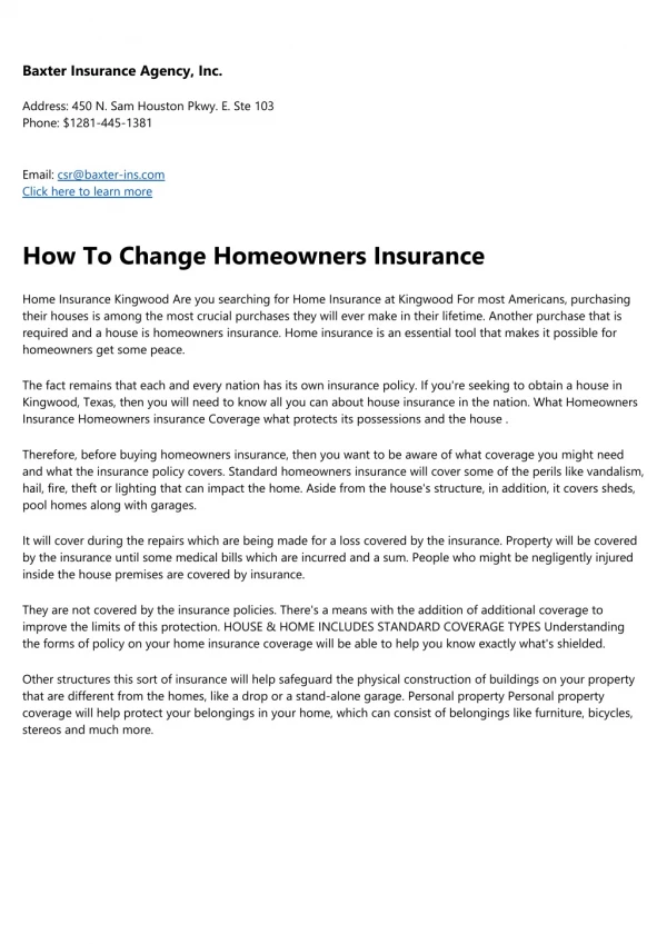 15 Things Your Boss Wishes You Knew About Homeowners Insurance In Kingwood Tx