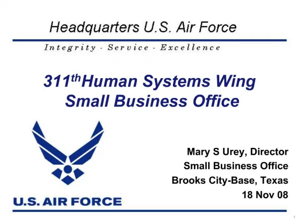 311th Human Systems Wing Small Business Office