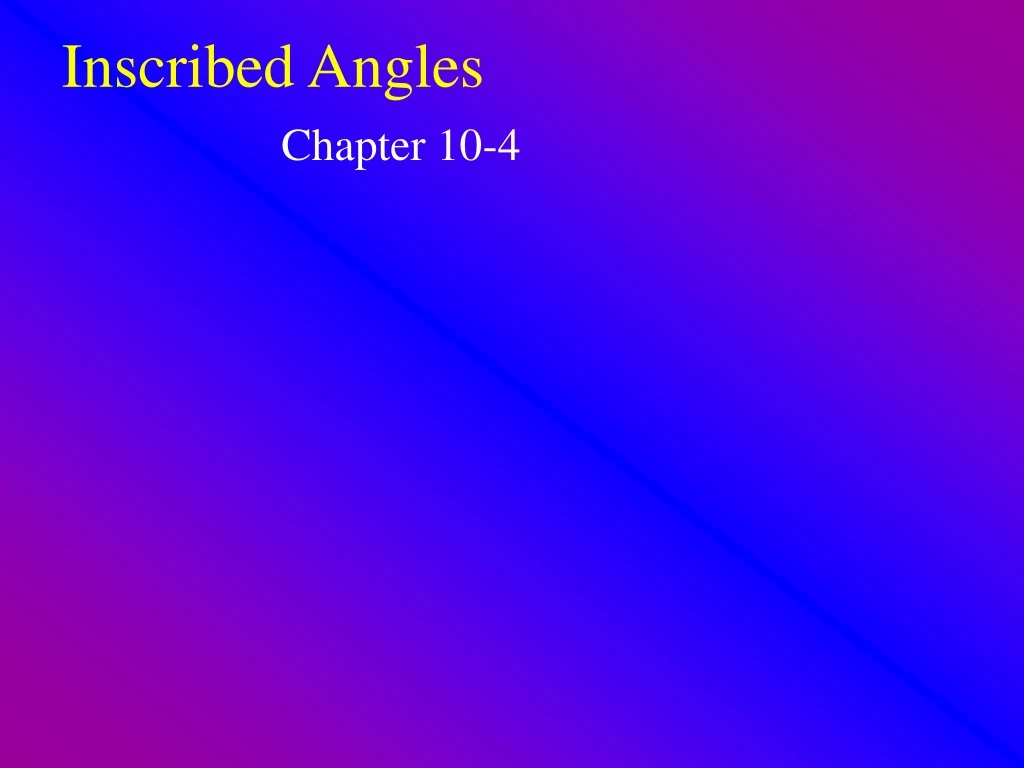 inscribed angles